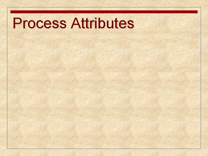 Process Attributes 