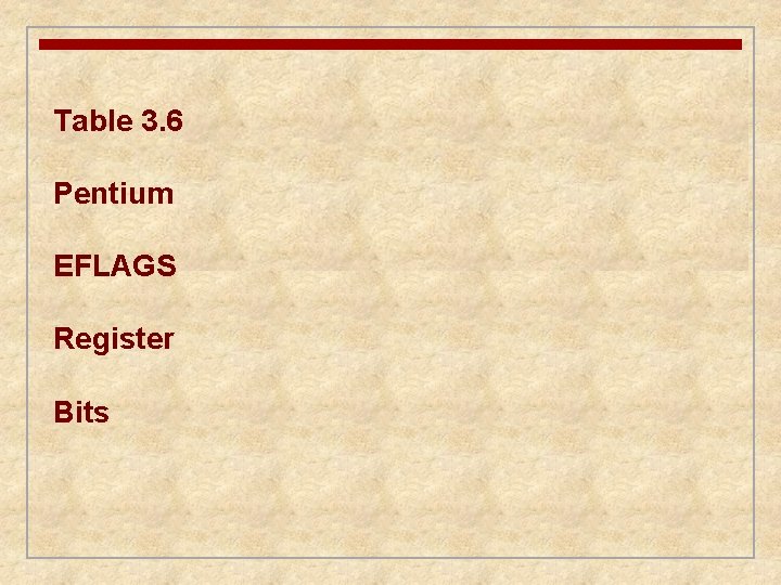Table 3. 6 Pentium EFLAGS Register Bits 