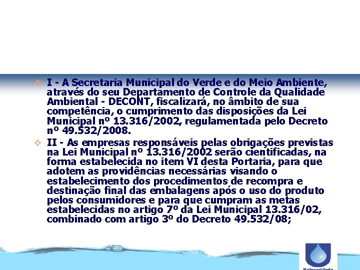 Portaria da SVMA- São Paulo v I - A Secretaria Municipal do Verde e