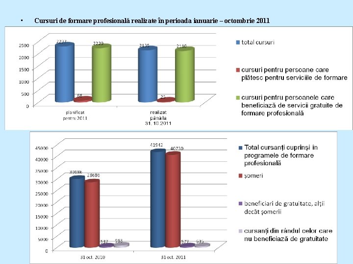  • Cursuri de formare profesională realizate în perioada ianuarie – octombrie 2011 
