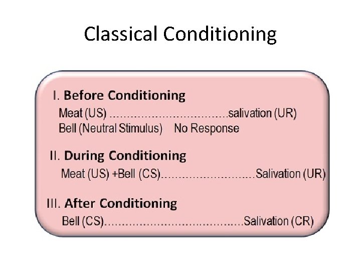 Classical Conditioning 