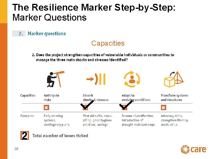 The Resilience Marker Step-by-Step: Marker Questions Capacities 2 38 