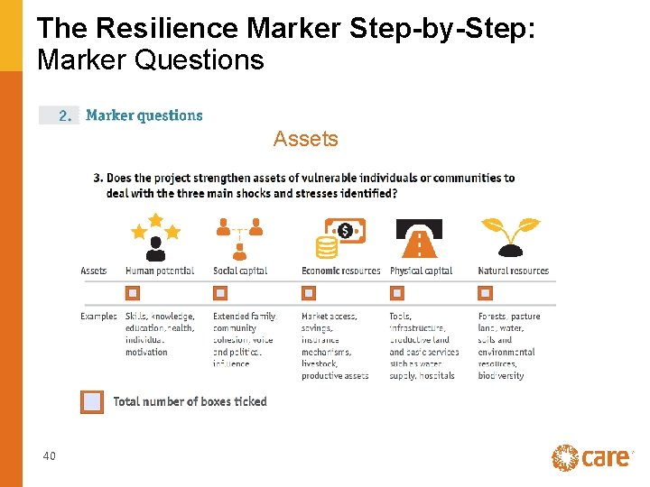 The Resilience Marker Step-by-Step: Marker Questions Assets 40 