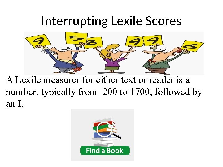 Interrupting Lexile Scores A Lexile measurer for either text or reader is a number,