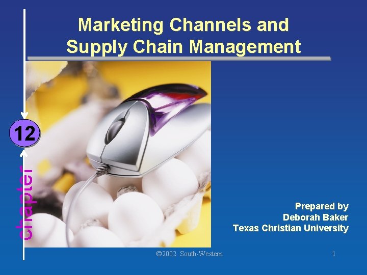Marketing Channels and Supply Chain Management chapter 12