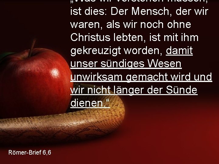 „Was wir verstehen müssen, ist dies: Der Mensch, der wir waren, als wir noch