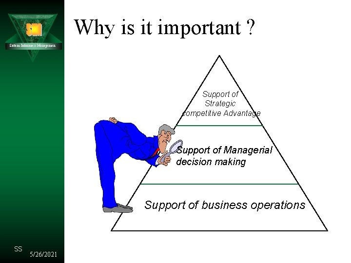 Why is it important ? Sistem Informasi Manajemen Support of Strategic competitive Advantage Support