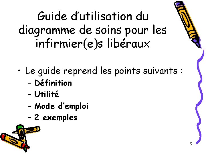 Guide d’utilisation du diagramme de soins pour les infirmier(e)s libéraux • Le guide reprend