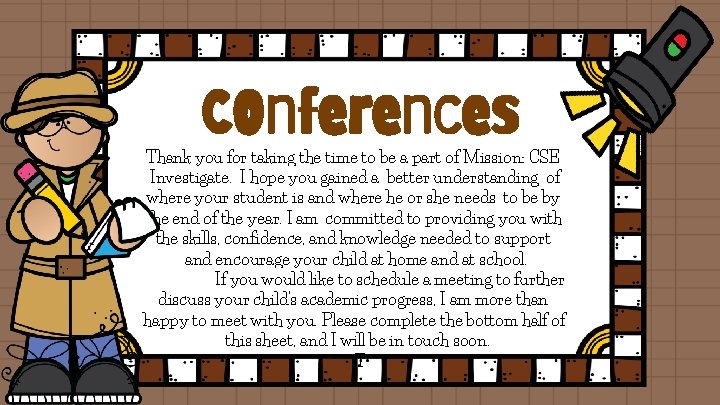 COnferences Thank you for taking the time to be a part of Mission: CSE
