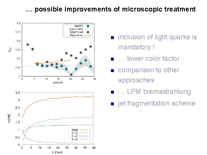 … possible improvements of microscopic treatment n inclusion of light quarks is mandatory !