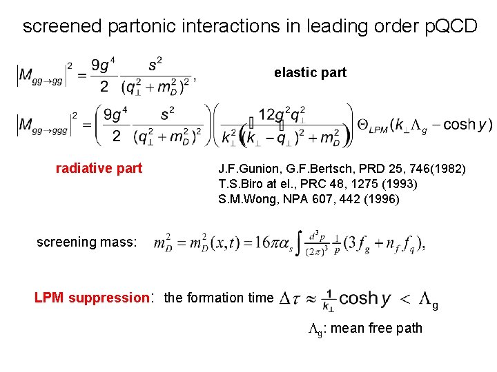 screened partonic interactions in leading order p. QCD elastic part radiative part J. F.