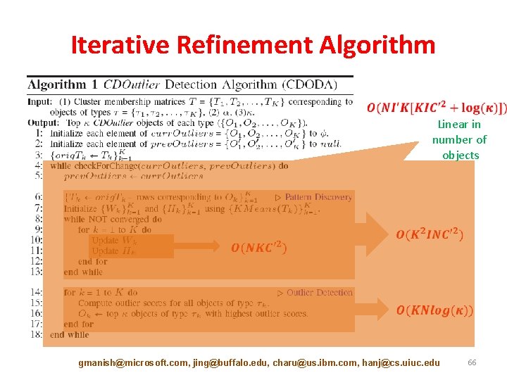 Iterative Refinement Algorithm Linear in number of objects gmanish@microsoft. com, jing@buffalo. edu, charu@us. ibm.