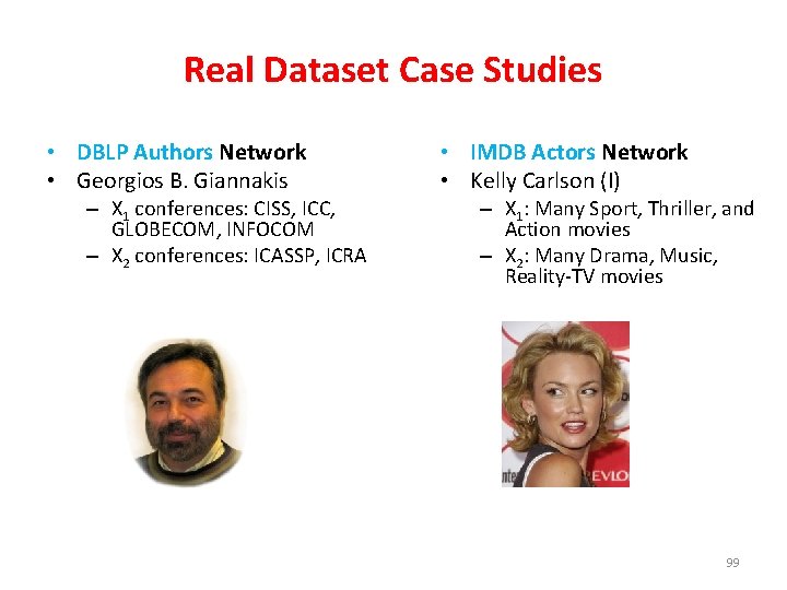 Real Dataset Case Studies • DBLP Authors Network • Georgios B. Giannakis – X