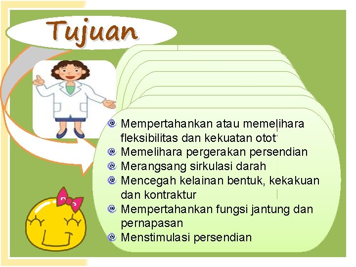 Tujuan 1. Tujuan umum 2. Tujuan khusus Mempertahankan atau memelihara 1. Tujuan umum 2.