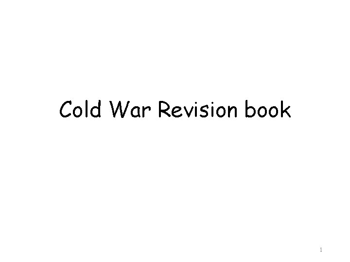 Cold War Revision book 1 