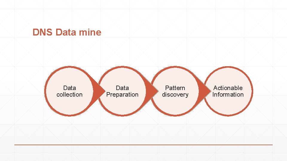 DNS Data mine Data collection Data Preparation Pattern discovery Actionable Information 