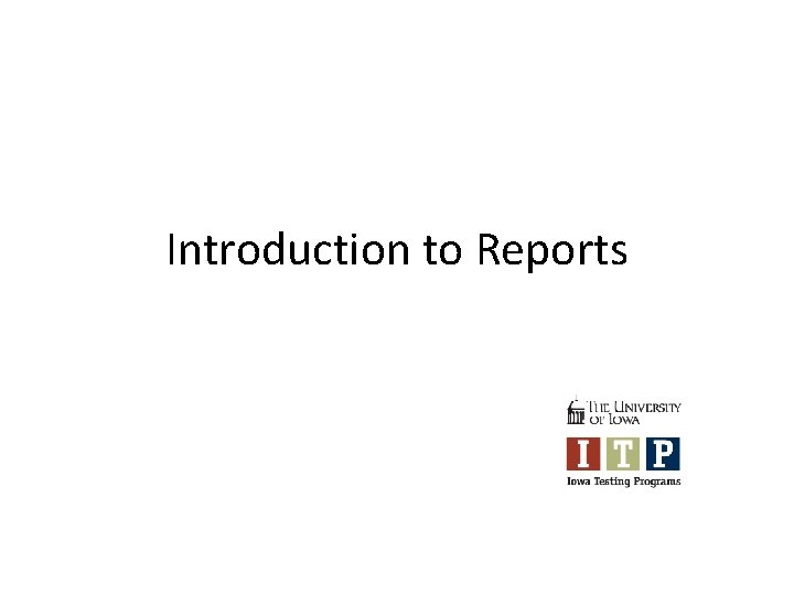 Introduction to Reports 