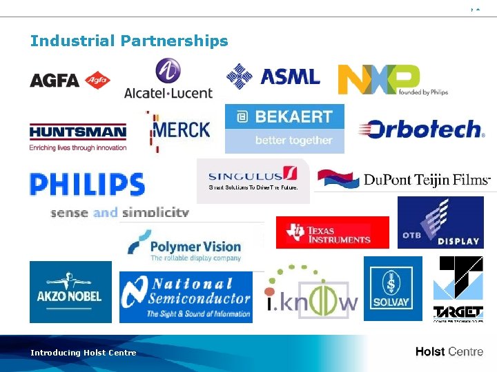 45 Industrial Partnerships Introducing Holst Centre 