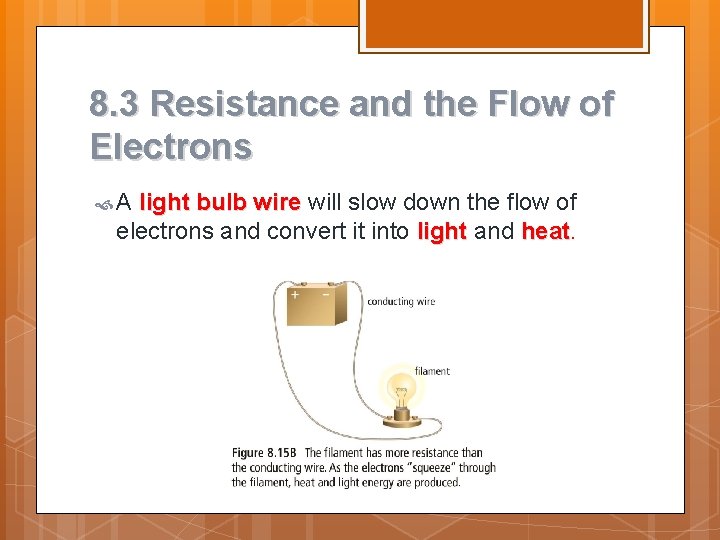 8. 3 Resistance and the Flow of Electrons A light bulb wire will slow 8. 3 Resistance and the Flow of Electrons A light bulb wire will slow