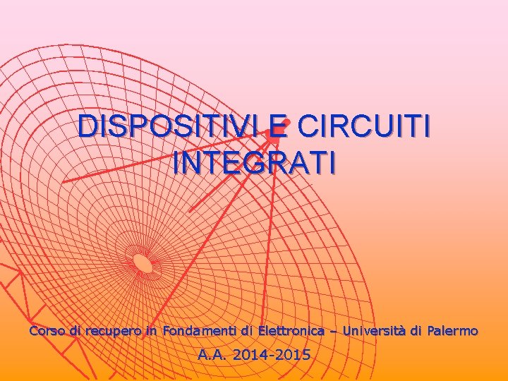 DISPOSITIVI E CIRCUITI INTEGRATI Corso di recupero in Fondamenti di Elettronica – Università di