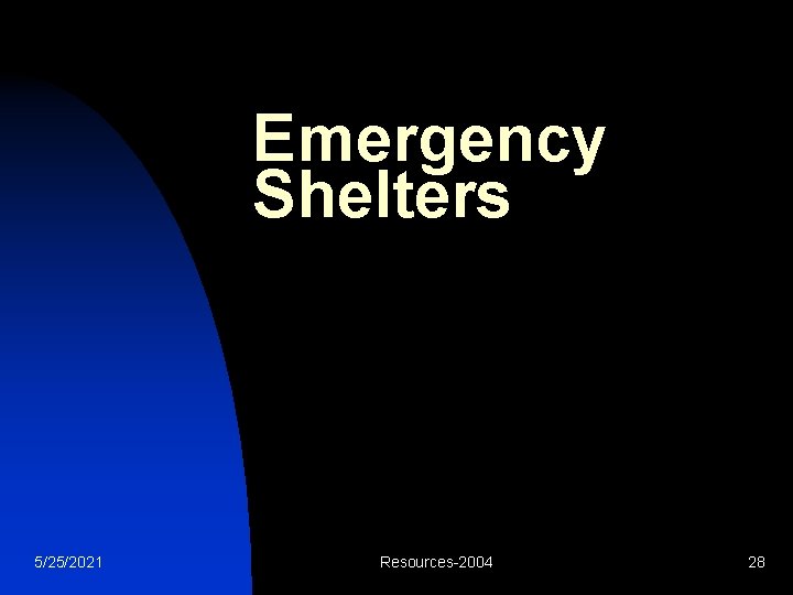 Emergency Shelters 5/25/2021 Resources-2004 28 