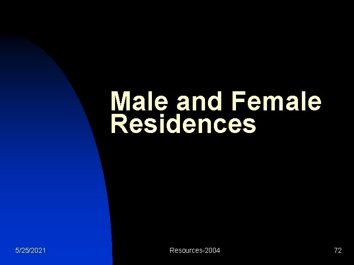 Male and Female Residences 5/25/2021 Resources-2004 72 