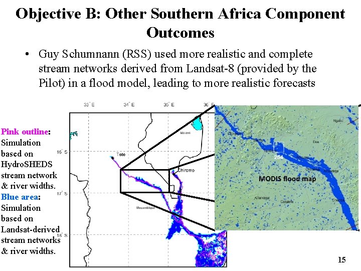 Objective B: Other Southern Africa Component Outcomes • Guy Schumnann (RSS) used more realistic