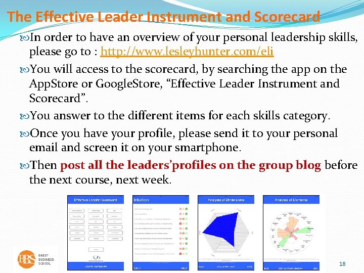 The Effective Leader Instrument and Scorecard In order to have an overview of your