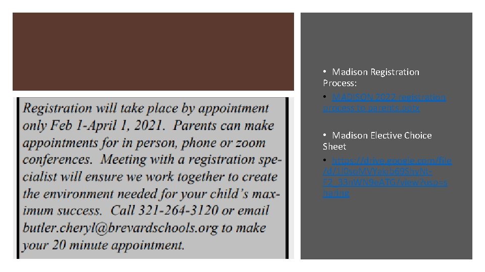 • Madison Registration Process: • MADISON 2022 registration process to parents. pptx •