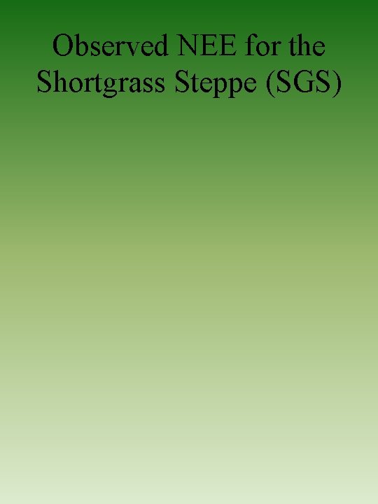 Observed NEE for the Shortgrass Steppe (SGS) 