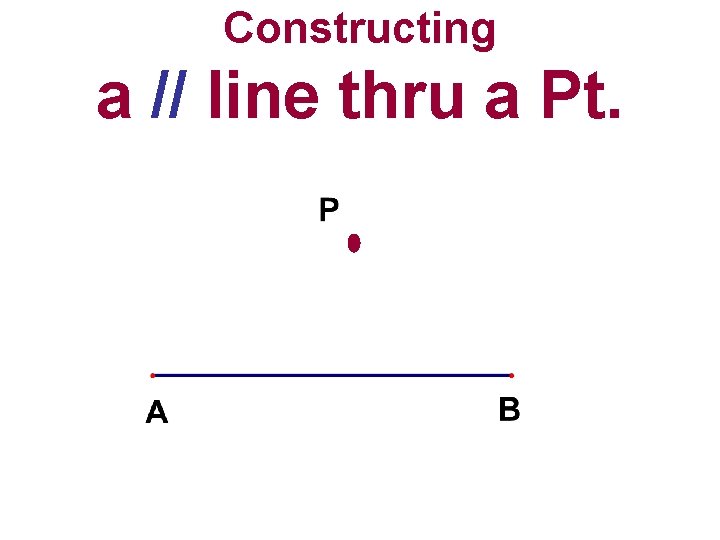 Constructing a // line thru a Pt. 