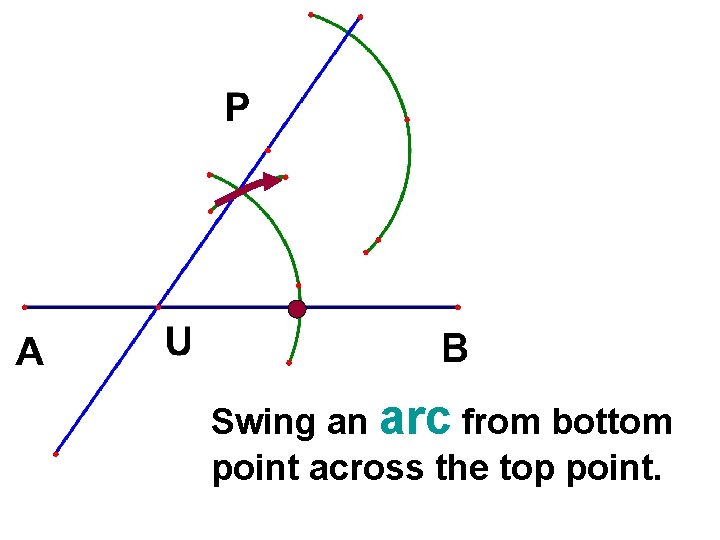 Swing an arc from bottom point across the top point. 