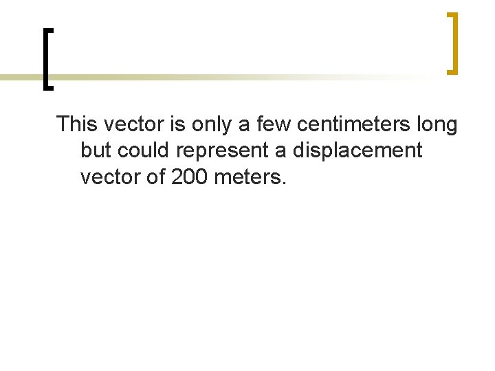 This vector is only a few centimeters long but could represent a displacement vector