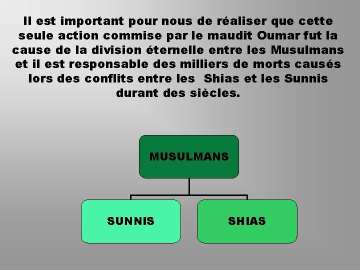 Il est important pour nous de réaliser que cette seule action commise par le