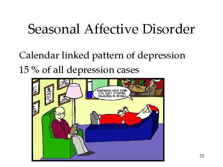 Seasonal Affective Disorder Calendar linked pattern of depression 15 % of all depression cases