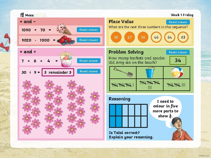 Week 1 Friday Menu + and − Place Value 1090 + 70 = 1160