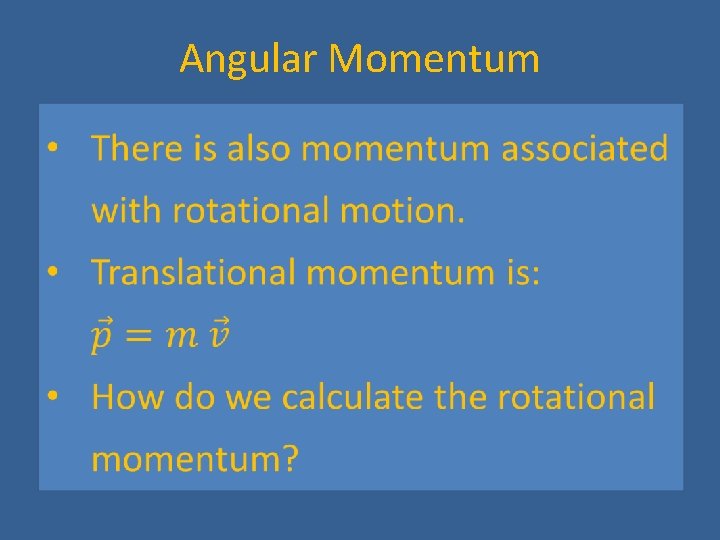 Angular Momentum 