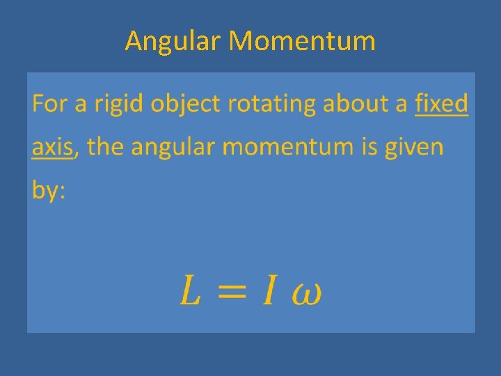 Angular Momentum 