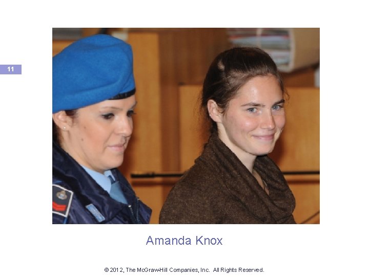 11 Amanda Knox © 2012, The Mc. Graw-Hill Companies, Inc. All Rights Reserved. 