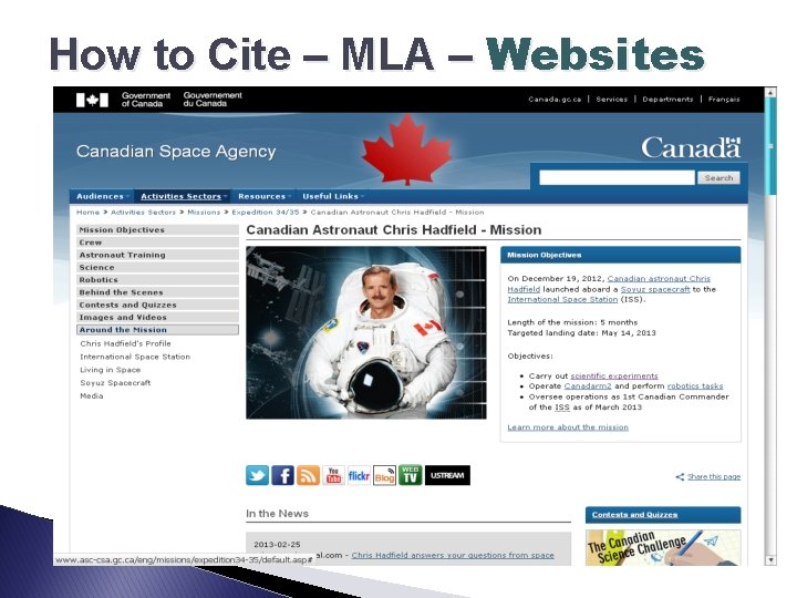 How to Cite – MLA – Websites 