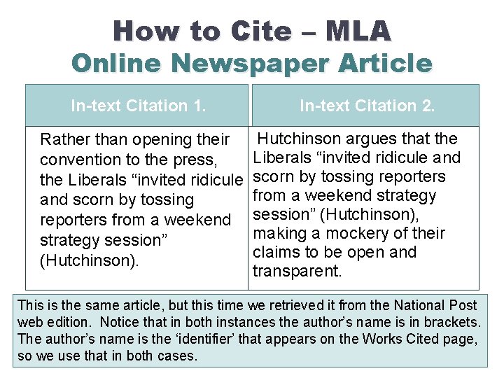How to Cite – MLA Online Newspaper Article In-text Citation 1. Rather than opening