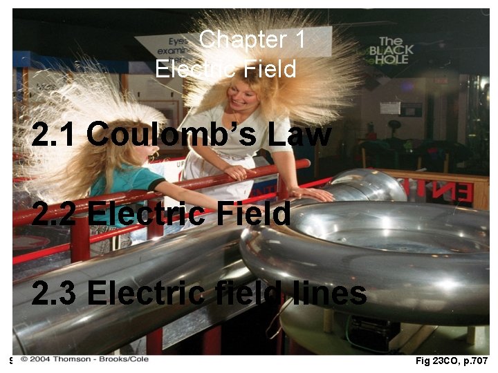 Chapter 1 Electric Field 2. 1 Coulomb’s Law 2. 2 Electric Field 2. 3