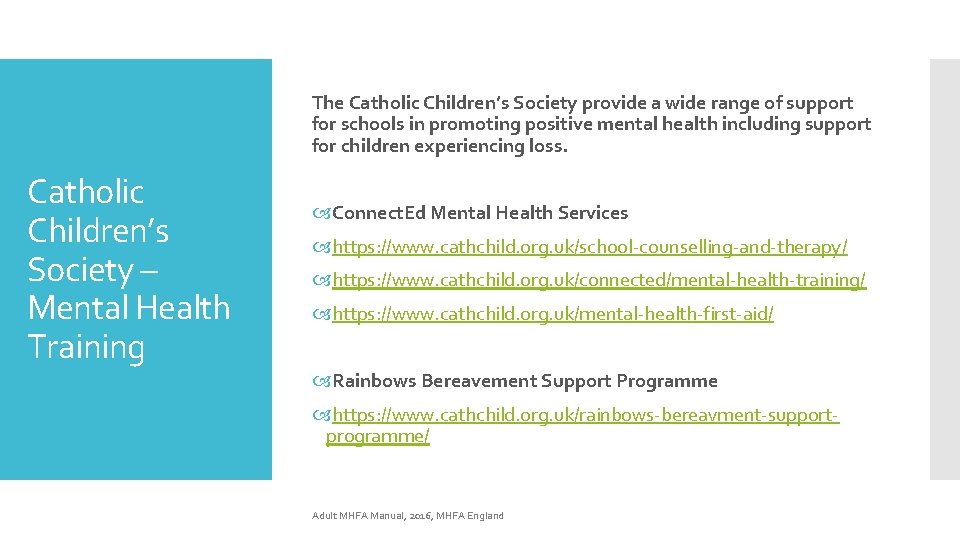 The Catholic Children’s Society provide a wide range of support for schools in promoting
