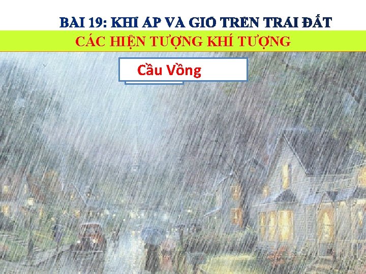 CÁC HIỆN TƯỢNG KHÍ TƯỢNG M Y SƯƠNG MÙ Cầu Vồng Mưa CHỚP 