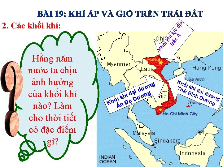 Kh ối kh Bắ í l ụ c cđ Á ịa 2. Các khối