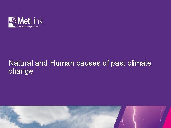 Natural and Human causes of past climate change 