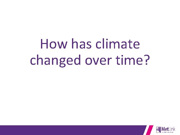 How has climate changed over time? 