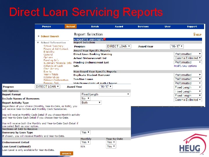 Direct Loan Servicing Reports 