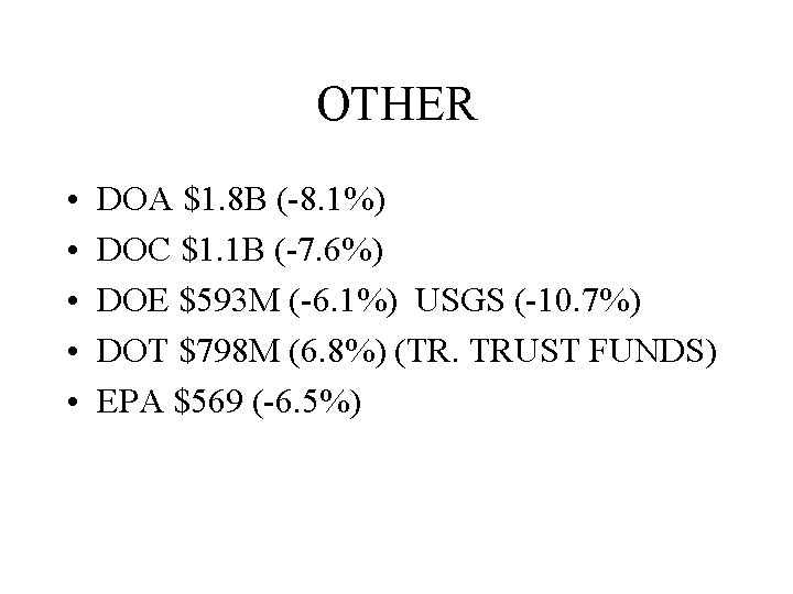 OTHER • • • DOA $1. 8 B (-8. 1%) DOC $1. 1 B