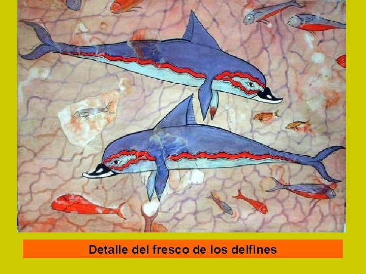 Detalle del fresco de los delfines 